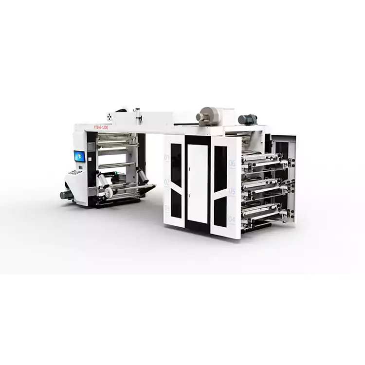 அதிவேக ஃப்ளெக்ஸோகிராஃபிக் பிரிண்டர் பல வண்ணங்கள் பிளாஸ்டிக் பை ஸ்டாக் வகை அச்சிடும் இயந்திரம்