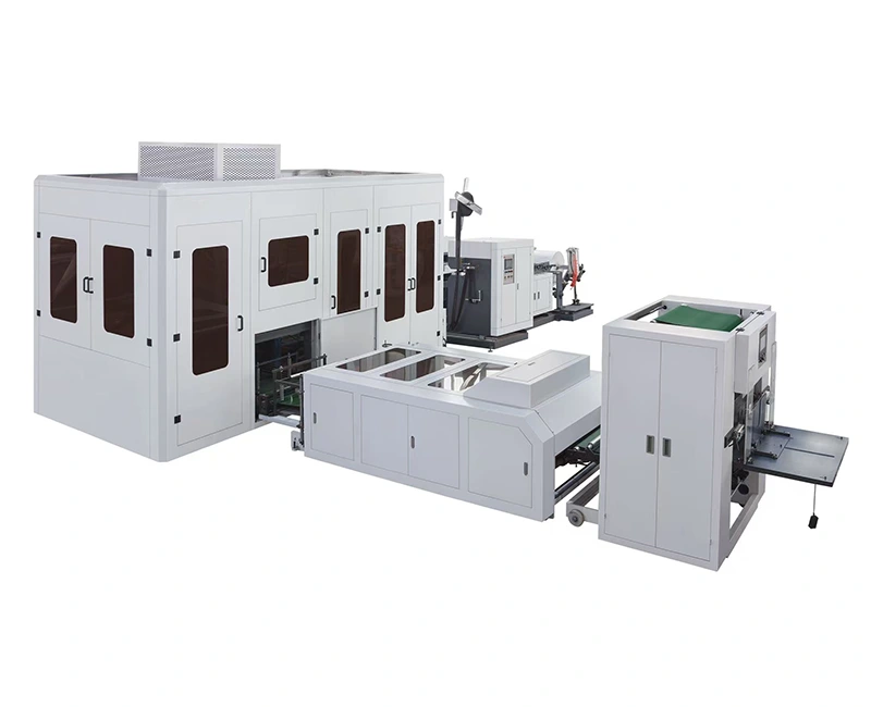 மீயொலி அல்லாத நெய்த டி-கட் மற்றும் பெட்டி வகை பை செய்யும் இயந்திரம்